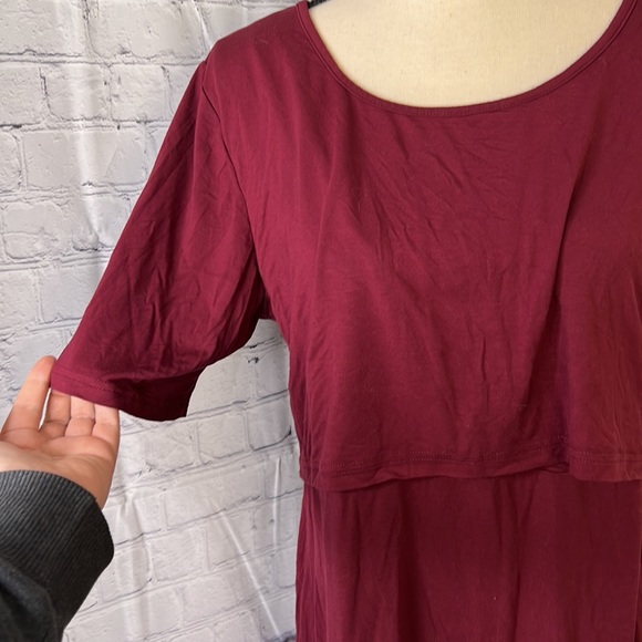 Burgundy Lactation/Maternity/nursing top - Picture 4 of 5